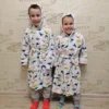 Boy and Girls Flannel Pajamas Robe Autumn and Winter Children Sleepwear Soft Hooded Kids Homewear 2-8 Years