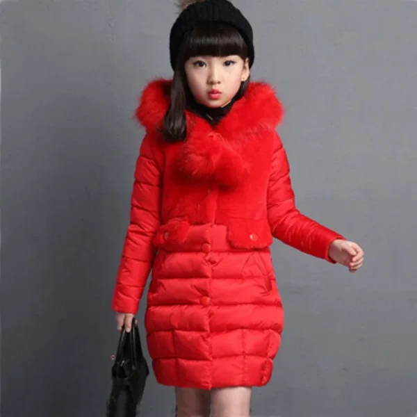 kf-S60c81f16f00e4923a4276e6fc1e431a5B 2024 Winter Warm Jackets for Girls Fashion Fur Hooded Children Girls Waterproof Outwear Kids Cotton Lined Parkas