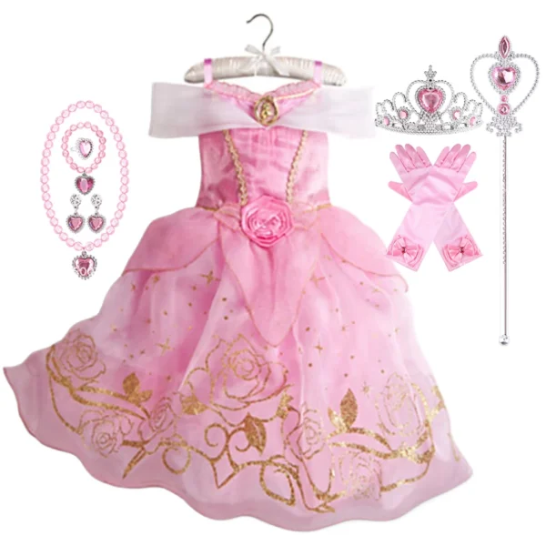 Summer Princess Costume Party Fancy Flower Vestido New 2025 Christmas Birthday Carnival Dress Up Rapunzal Belle Disguise Frock